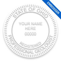 This professional geologist embosser for the state of Ohio adheres to state regulations and provides top quality impressions. Free shipping over $100!