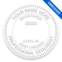 This professional geologist embosser for the state of West Virginia adheres to state regulations and provides top quality impressions. Free shipping over $100!