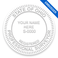 This professional land surveyor embosser for the state of Ohio adheres to state regulations and provides top quality impressions.