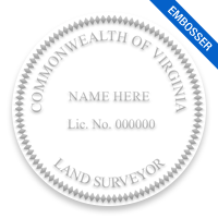 This professional land surveyor embosser for the state of Virginia adheres to state regulations and provides top quality impressions.