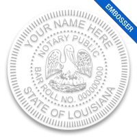 Top quality self-inking Louisiana civil law notary round embosser ships in 1-2 days. Meets all state specifications & requirements. Free shipping on orders over $75!