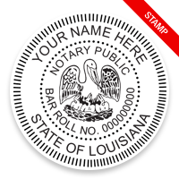 Top quality self-inking Louisiana civil law notary round stamp ships in 1-2 days. Meets all state specifications & requirements. Free shipping on orders over $75!