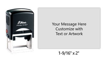 Customize this 1-9/16" x 2" stamp with 7 lines of text or artwork in a choice of 11 ink colors! Perfect for addresses or logos. Ships in 1-2 business days!