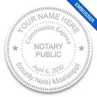 This notary public embosser for the state of Mississippi meets state requirements and provides top quality embossed impressions. Orders over $75 ship free!