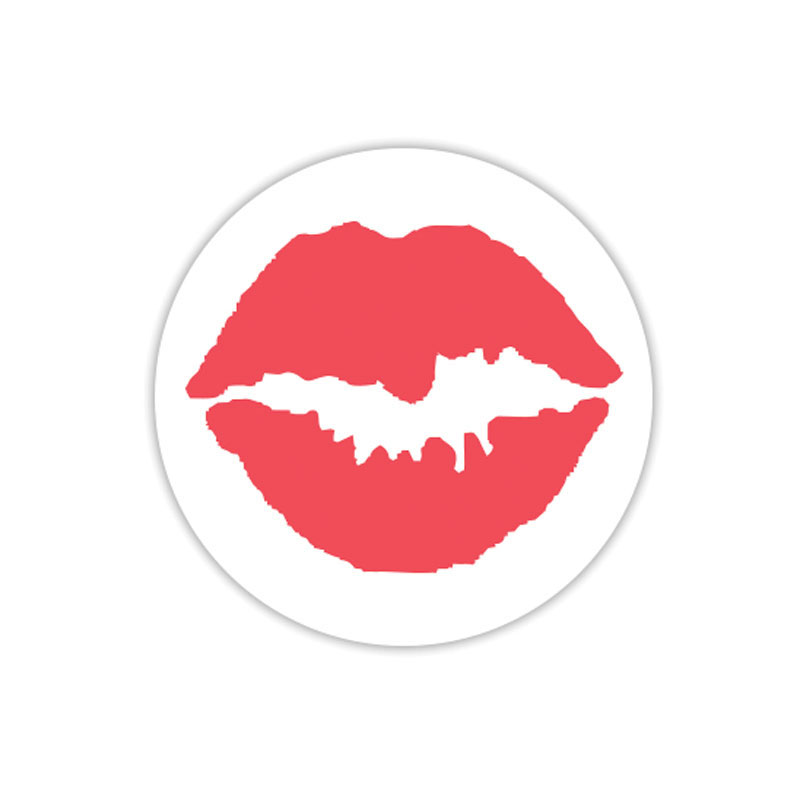 Lips pre-inked rubber stamp available in red ink with an impression size of 5/8" in diameter. Fast and free shipping on orders over $100!