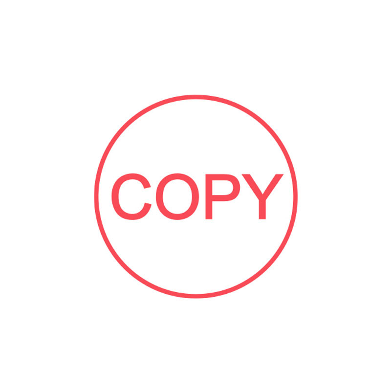 Copy pre-inked rubber stamp available in red ink with an impression size of 5/8" in diameter. Fast and free shipping on orders over $75!