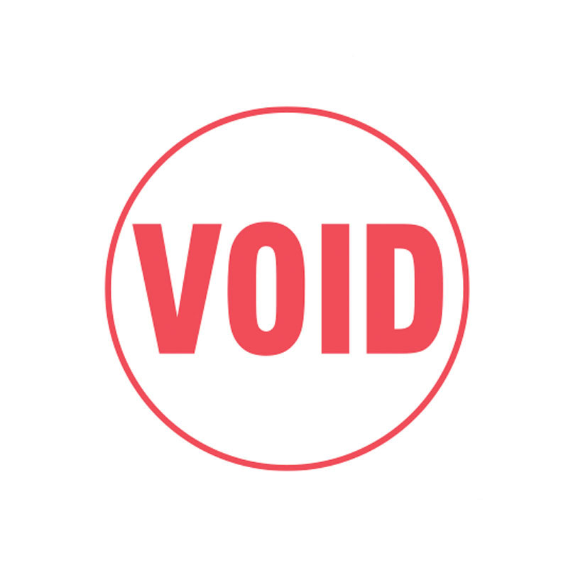 Void pre-inked rubber stamp available in red ink with an impression size of 5/8" in diameter. Fast and free shipping on orders over $100!