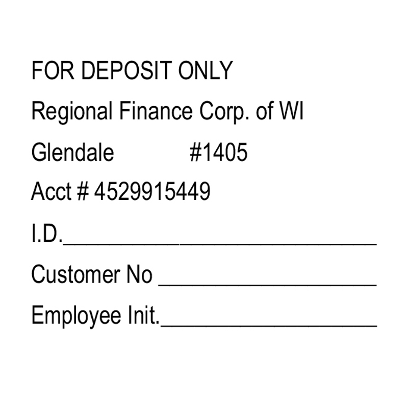 This Shiny 837 1st Checks Deposit custom stamp comes in black only! Refillable & durable. Impression size: 1-9/16" x 2". Free shipping over $100!