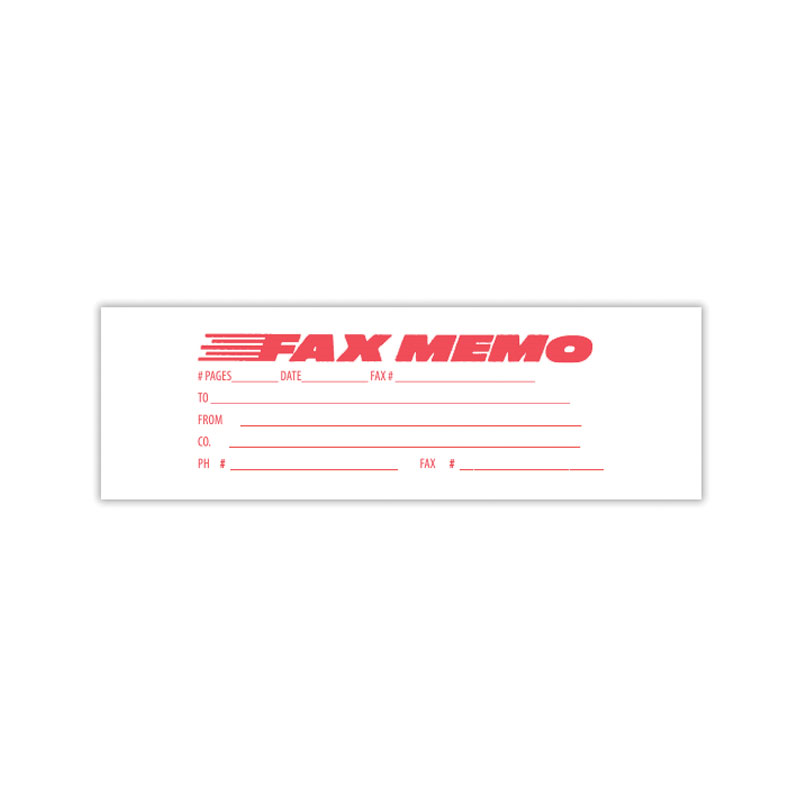 This jumbo FAX MEMO pre-inked Xstamper rubber stamp is available in red ink with an impression size of 7/8" x 2-3/4". Free shipping on orders over $100!