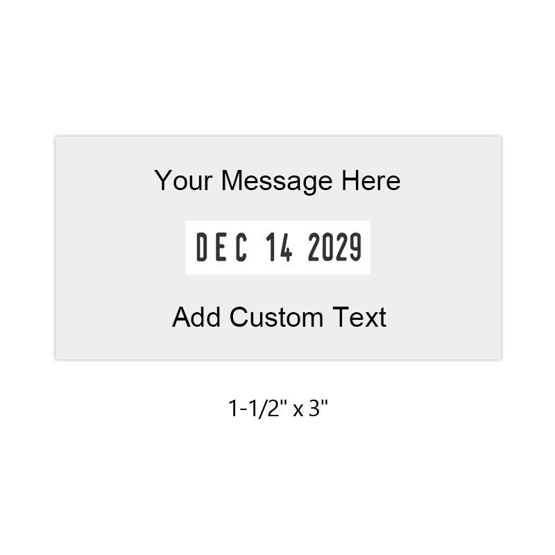Make this 1-1/2" x 3" self-inking dater your own w/ 6 lines of text. Choose from of 11 ink colors or a 2-color pad option. Fast and free shipping over $75!