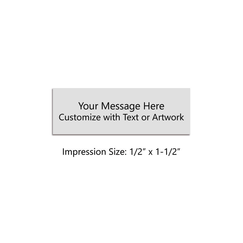 Customize this 1/2" x 1-1/2" top quality 3 line stamp w/ text or your logo in your choice of 11 ink colors. Refillable and durable. Orders ship free over $75!