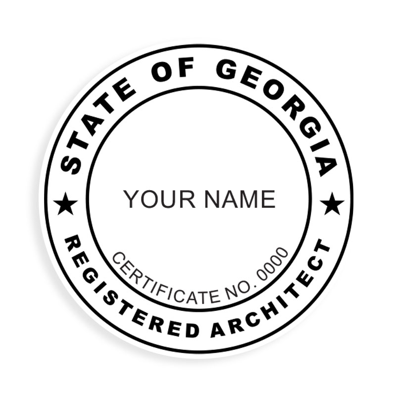 This professional architect stamp for the state of Georgia adheres to state regulations and provides top quality impressions. Orders over $75 ship free.