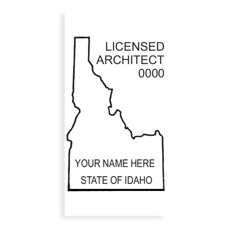 This professional architect stamp for the state of Idaho adheres to state regulations and provides top quality impressions. Orders over $75 ship free.