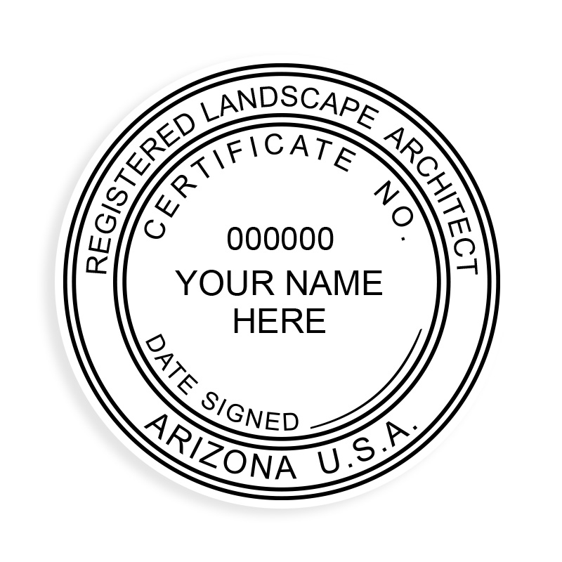 This professional landscape architect stamp for the state of Arizona adheres to state regulations and provides top quality impressions. Orders over $75 ship free.