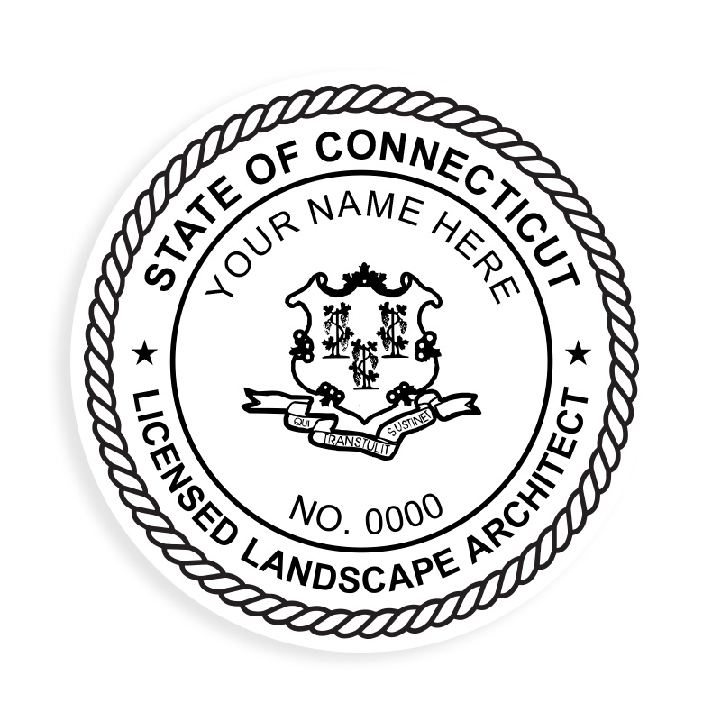 This professional landscape architect stamp for the state of Connecticut adheres to state regulations and provides top quality impressions. Orders over $75 ship free.