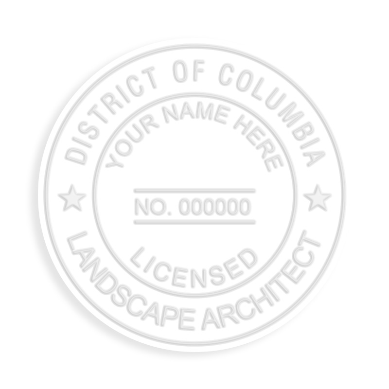 This professional landscape architect embosser for the state of District of Columbia adheres to state regulations and provides top quality impressions.