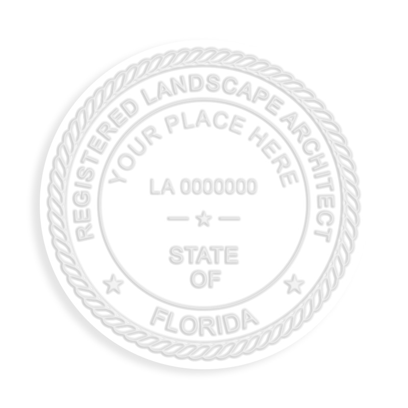 This professional landscape architect embosser for the state of Florida adheres to state regulations and provides top quality impressions.