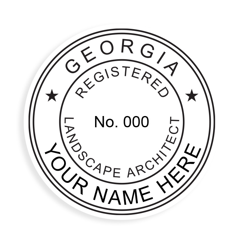 This professional landscape architect stamp for the state of Georgia adheres to state regulations & provides top quality impressions. Orders over $75 ship free.