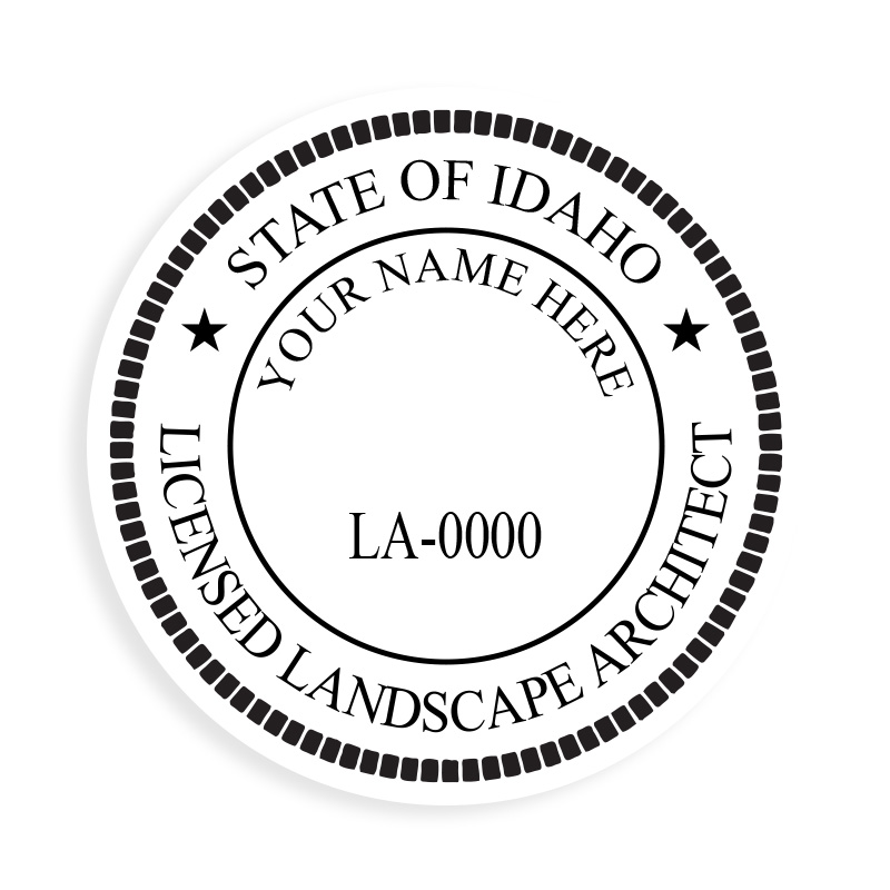 This professional landscape architect stamp for the state of Idaho adheres to state regulations & provides top quality impressions. Orders over $100 ship free.