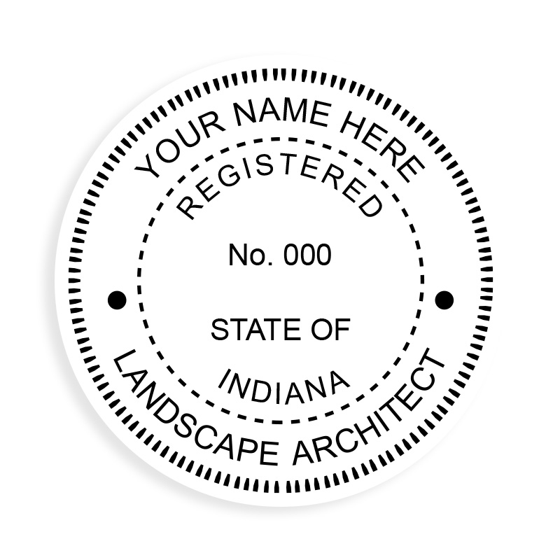 This professional landscape architect stamp for the state of Indiana adheres to state regulations & provides top quality impressions. Orders over $75 ship free.