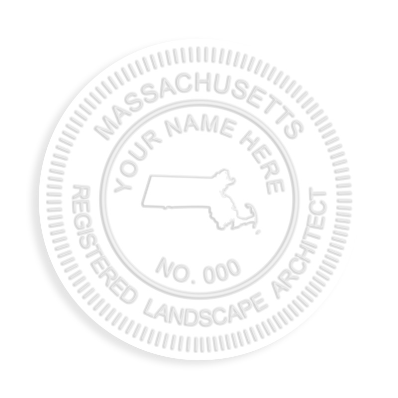 This professional landscape architect embosser for the state of Massachusetts adheres to state regulations and provides top quality impressions.