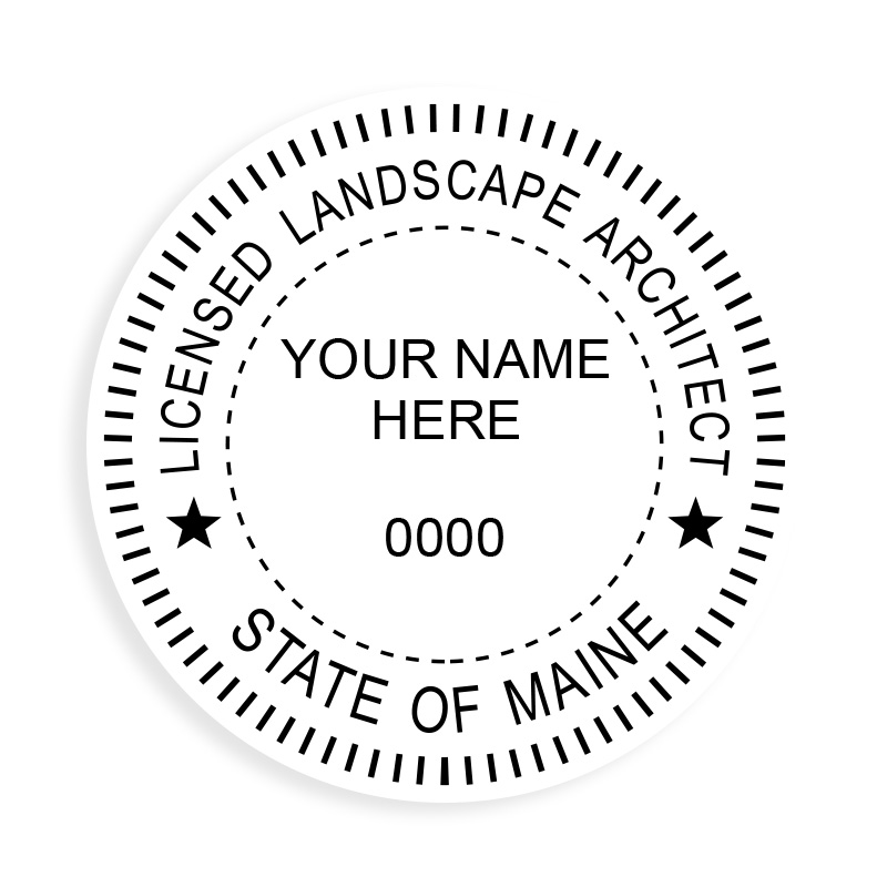 This professional landscape architect stamp for the state of Maine adheres to state regulations & provides top quality impressions. Orders over $75 ship free.