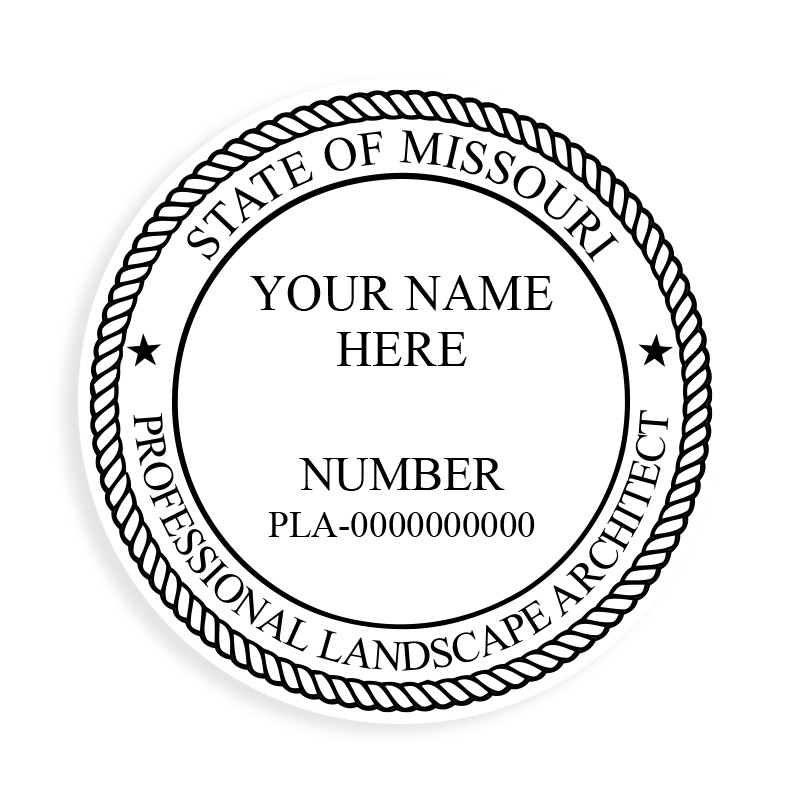 This professional landscape architect stamp for the state of Missouri adheres to state regulations & provides top quality impressions. Orders over $75 ship free.