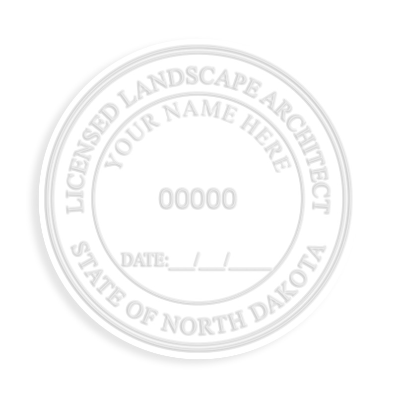 This professional landscape architect embosser for the state of North Dakota adheres to state regulations and provides top quality impressions.