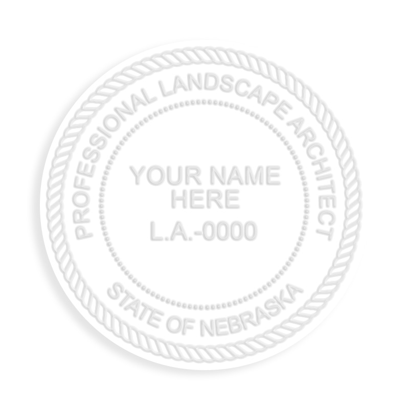 This professional landscape architect embosser for the state of Nebraska adheres to state regulations and provides top quality impressions.