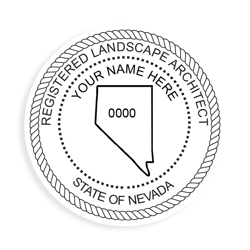 This professional landscape architect stamp for the state of Nevada adheres to state regulations & provides top quality impressions. Orders over $75 ship free.