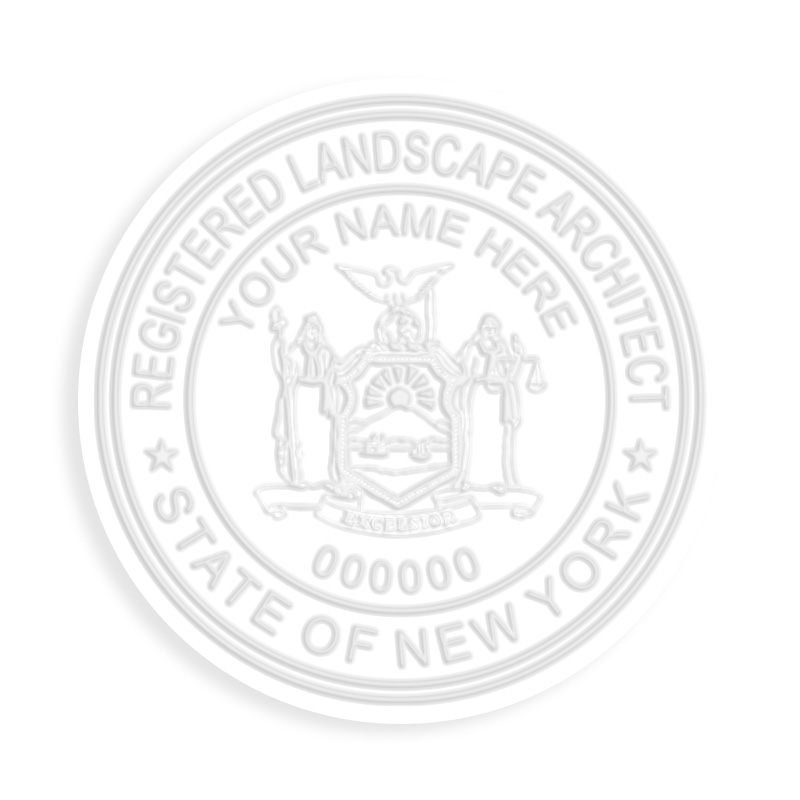 This professional landscape architect embosser for the state of New York adheres to state regulations and provides top quality impressions.