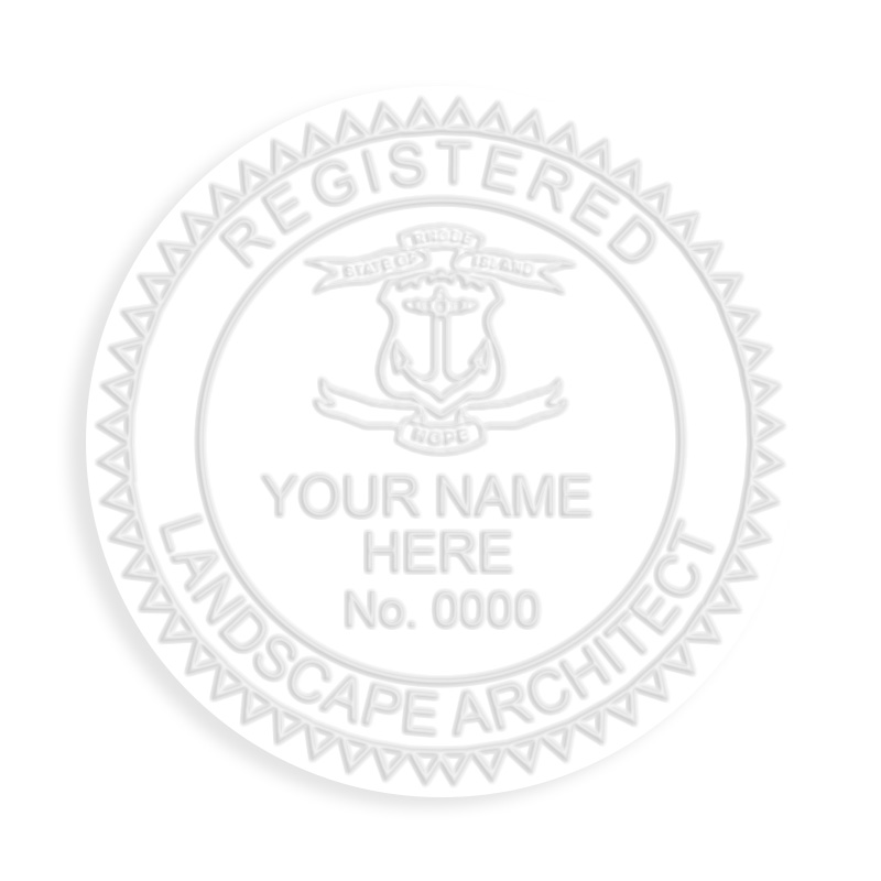 This professional landscape architect embosser for the state of Rhode Island adheres to state regulations and provides top quality impressions.