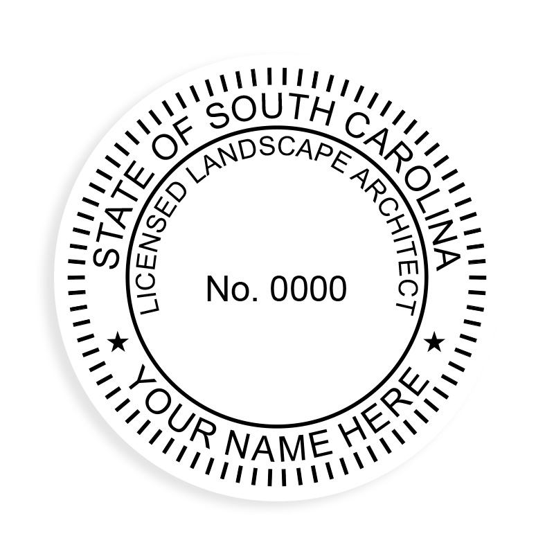 This professional landscape architect stamp for the state of South Carolina adheres to state regulations & provides top quality impressions. Orders over $75 ship free.