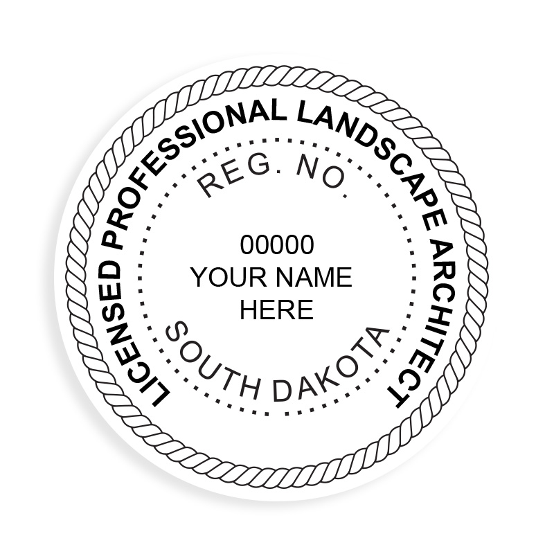 This professional landscape architect stamp for the state of South Dakota adheres to state regulations & provides top quality impressions. Orders over $75 ship free.