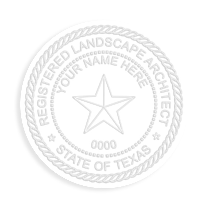 This professional landscape architect embosser for the state of Texas adheres to state regulations and provides top quality impressions.