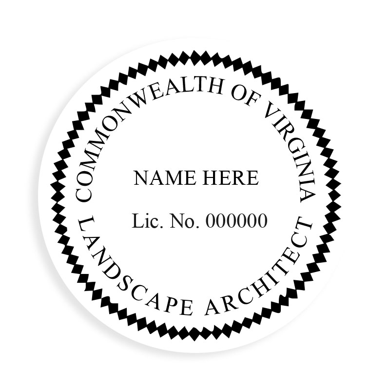 This professional landscape architect stamp for the state of Virginia adheres to state regulations & provides top quality impressions. Orders over $75 ship free.