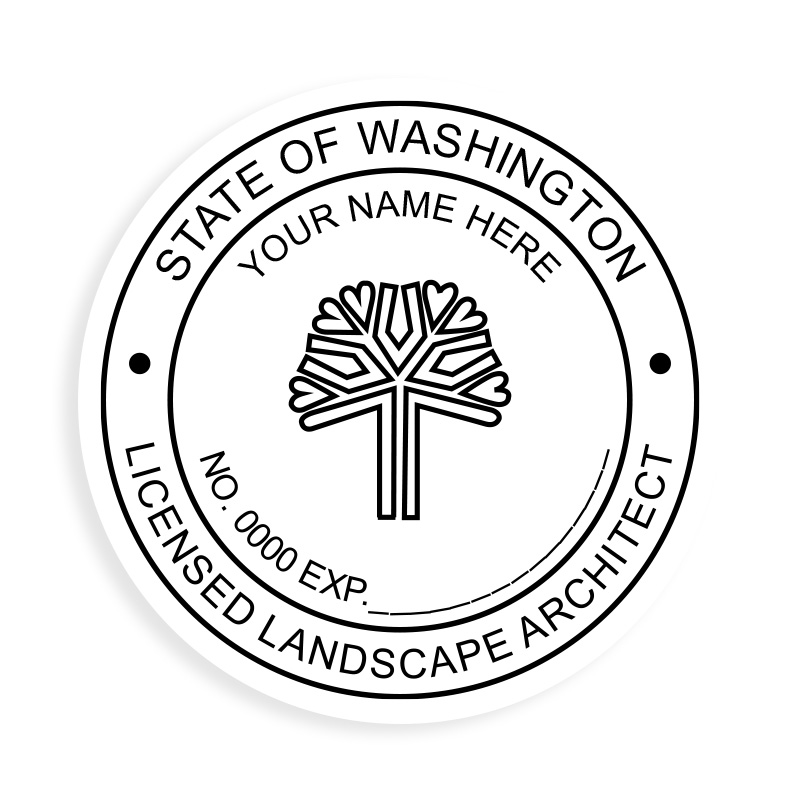 This professional landscape architect stamp for the state of Washington adheres to state regulations and provides top quality impressions.