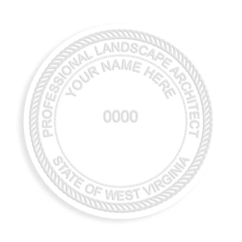 This professional landscape architect embosser for the state of West Virginia adheres to state regulations and provides top quality impressions.