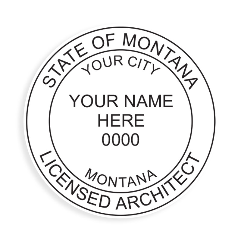 This professional architect stamp for the state of Montana adheres to state regulations and provides top quality impressions. Orders over $75 ship free.