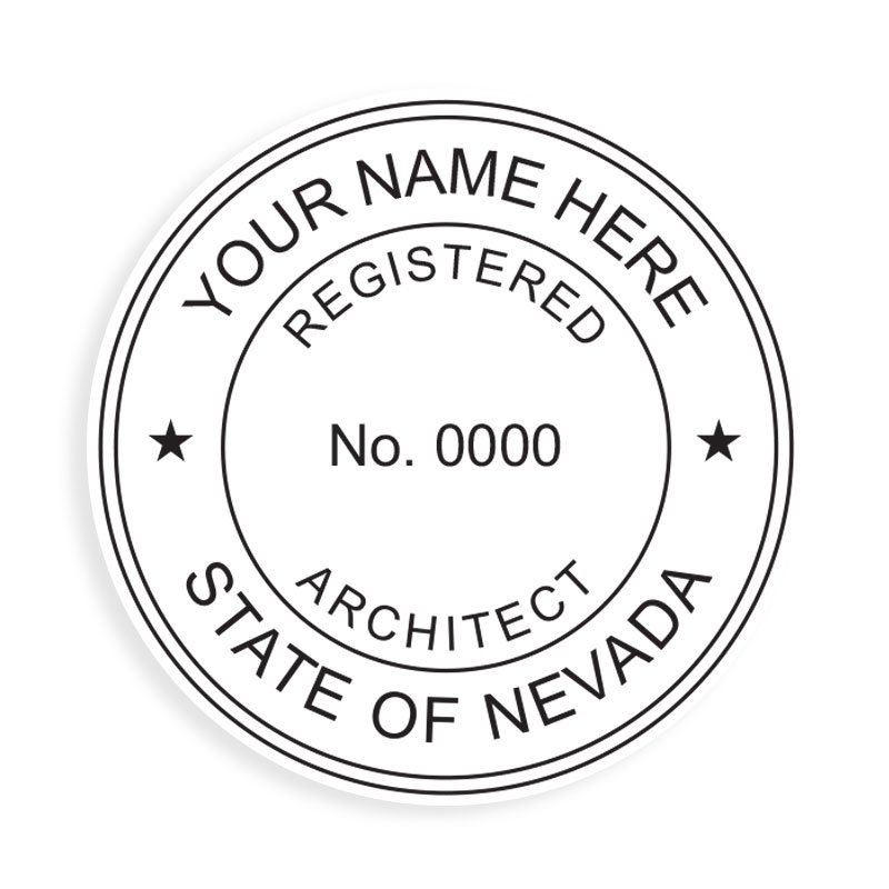 This professional architect stamp for the state of Nevada adheres to state regulations and provides top quality impressions. Orders over $75 ship free.