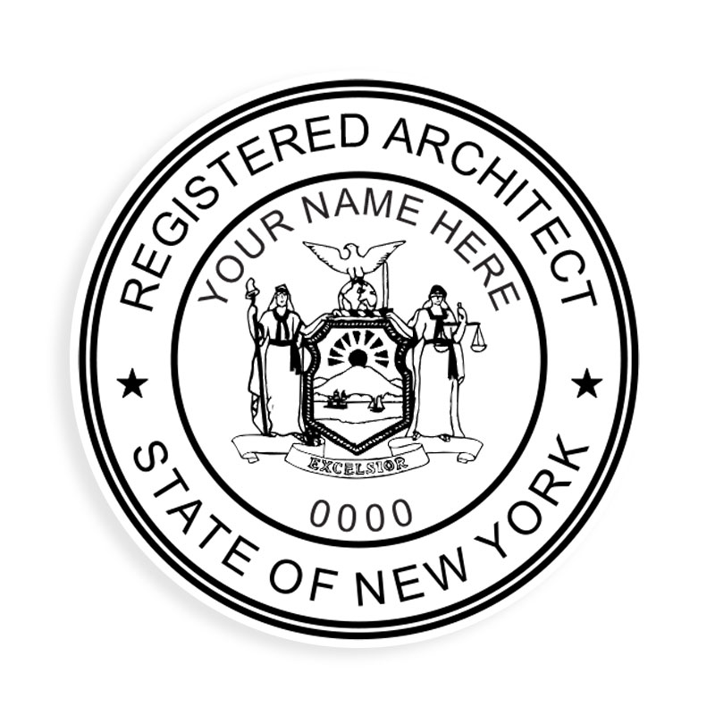 This professional architect stamp for the state of New York adheres to state regulations and provides top quality impressions. Orders over $75 ship free.