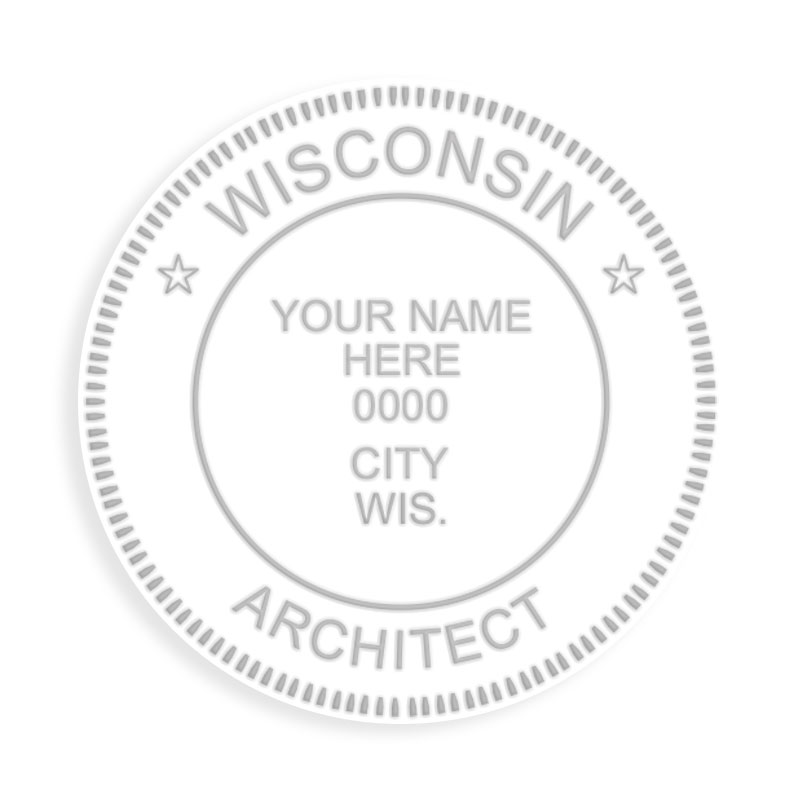 This professional architect embosser for the state of Wisconsin adheres to state regulations and makes top quality impressions. Orders over $75 ship free.