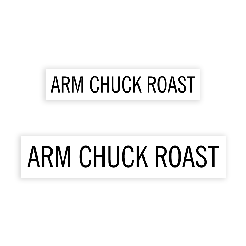 This Arm Chuck Roast stamp is easy to use w/ your choice of 2 sizes & 2 mount options, wood stamp or self-inking. Great for grocery stores, butchers & more!