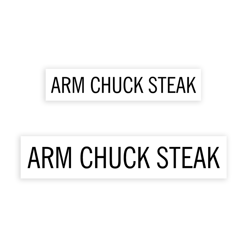 This ARM CHUCK STEAK stamp is easy to use w/ your choice of 2 sizes & 2 mount options, wood stamp or self-inking. Great for grocery stores, butchers & more!