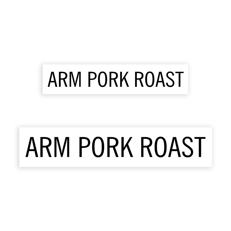 This ARM PORK ROAST stamp is easy to use w/ your choice of 2 sizes & 2 mount options, wood stamp or self-inking. Great for grocery stores, butchers & more!