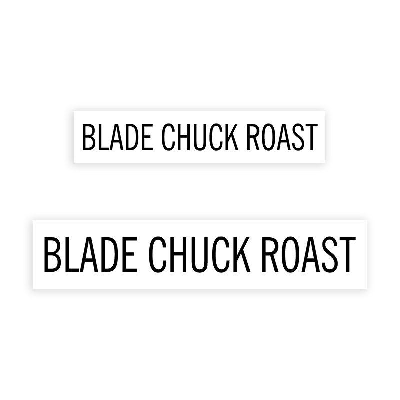 This BLADE CHUCK ROAST stamp is easy to use w/ your choice of 2 sizes & 2 mount options, wood stamp or self-inking. Great for grocery stores, butchers & more!