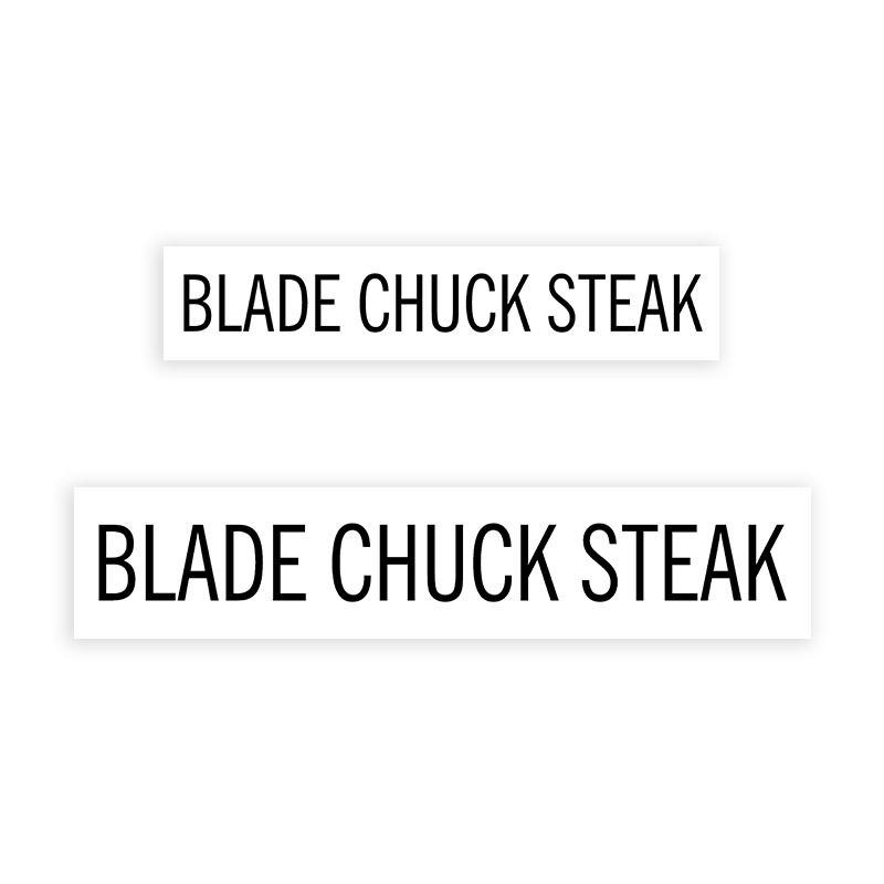 This BLADE CHUCK ROAST stamp is easy to use w/ your choice of 2 sizes & 2 mount options, wood stamp or self-inking. Great for grocery stores, butchers & more!