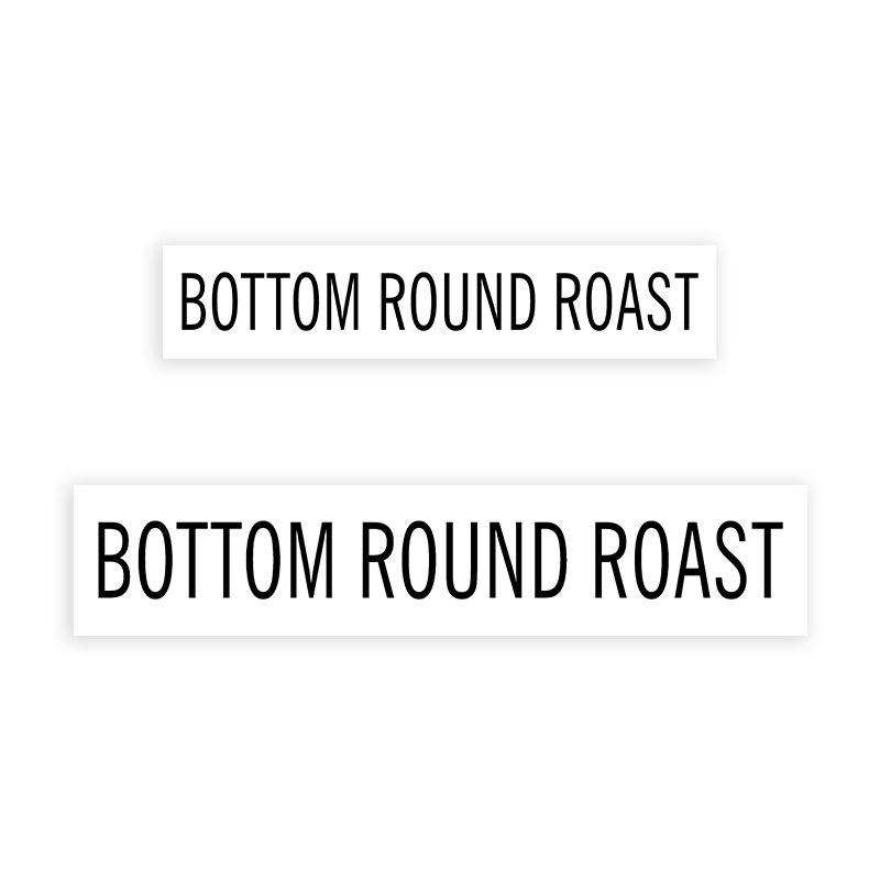 This BOTTOM RND ROAST stamp is easy to use w/ your choice of 2 sizes & 2 mount options, wood stamp or self-inking. Great for grocery stores, butchers & more!