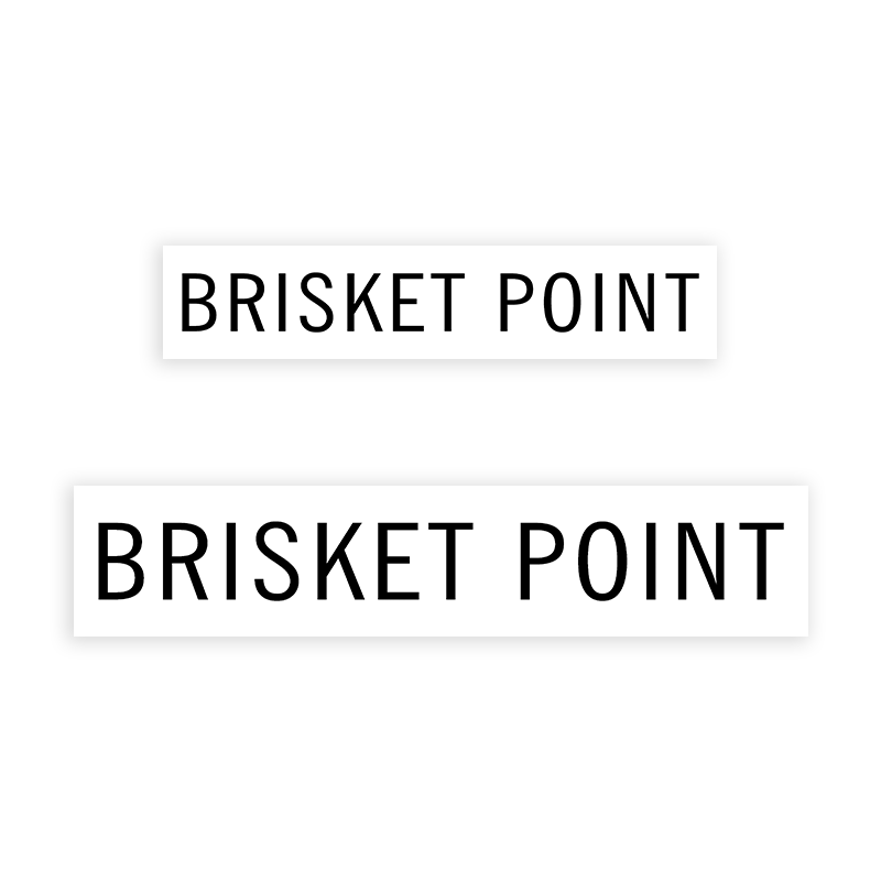 This BRSIKET POINT stamp is easy to use w/ your choice of 2 sizes & 2 mount options, wood stamp or self-inking. Great for grocery stores, butchers & more!