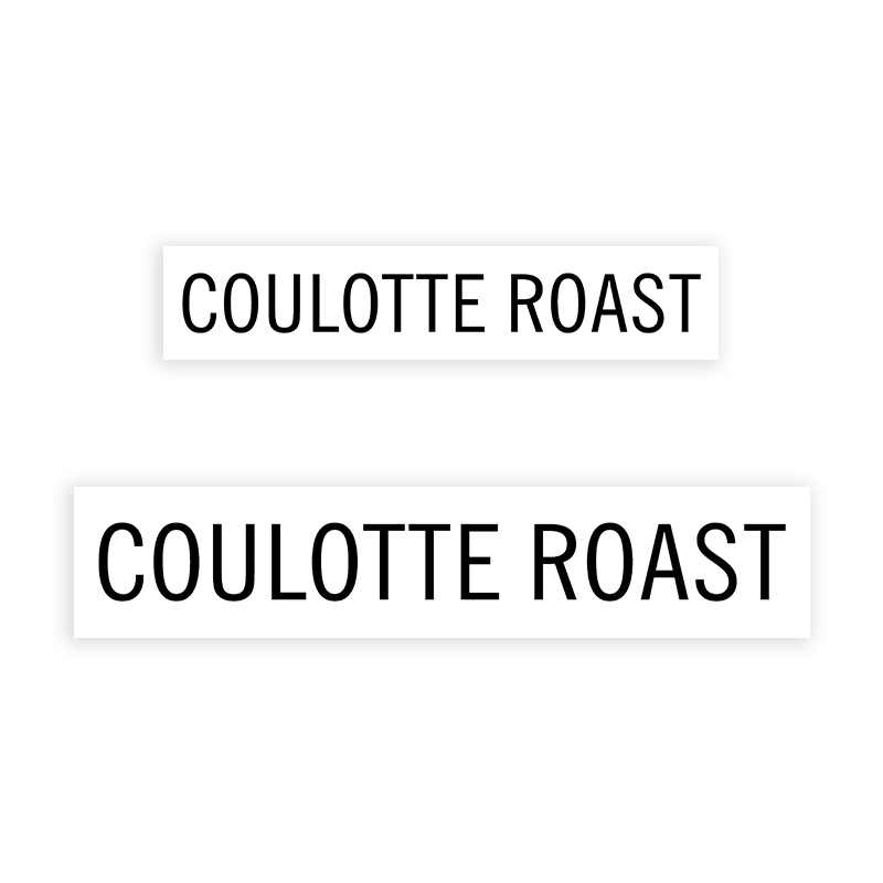 This COULOTTE ROAST stamp is easy to use w/ your choice of 2 sizes & 2 mount options, wood stamp or self-inking. Great for grocery stores, butchers & more!